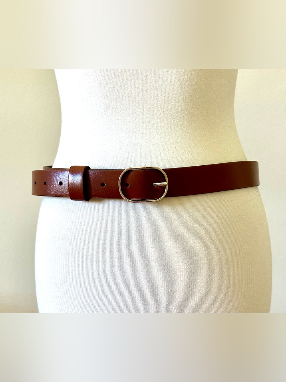 HALOGEN Belt Brown Leather. Size M